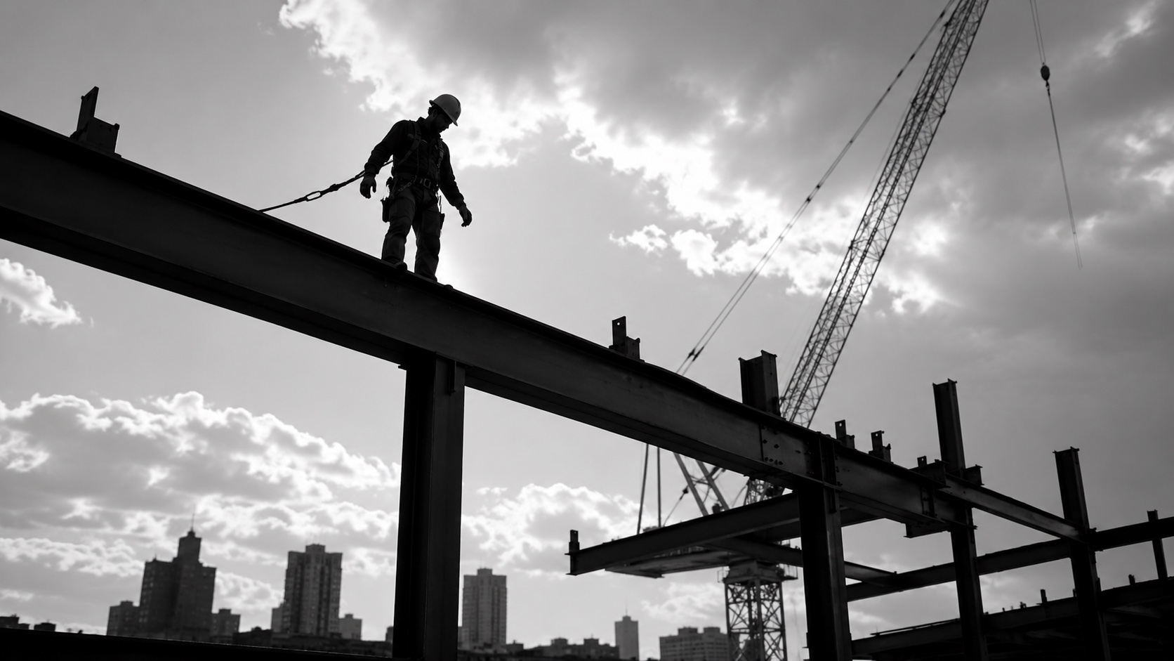 Steel beam against blue sky